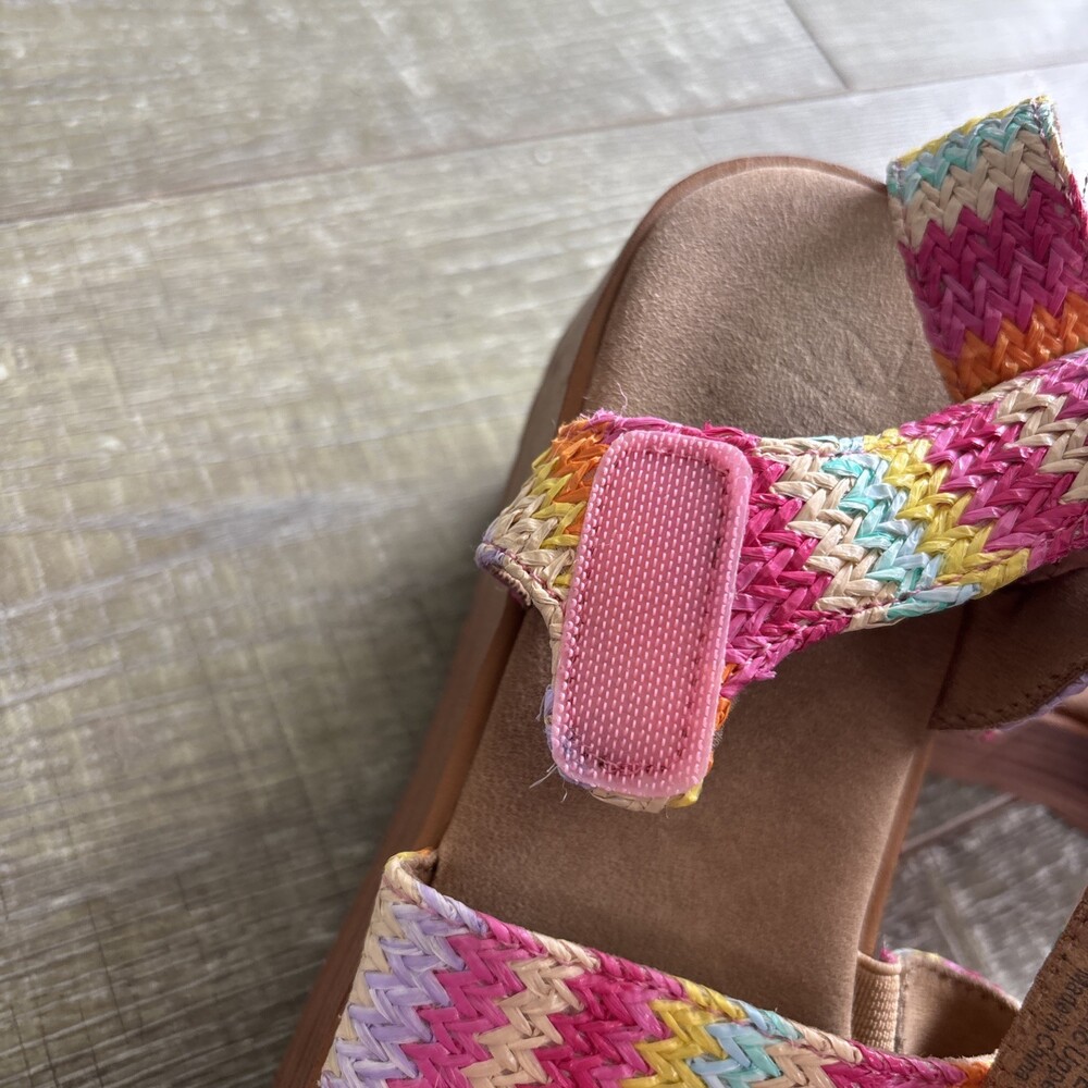 Blowfish Malibu Platform Sandals Sz 5M Rainbow Snap & Buckle Closure Open Toe - Picture 8 of 15